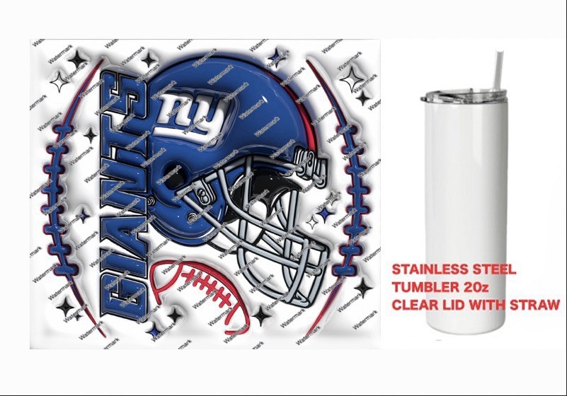 NY GIANTS    -  PUFFY 3D NFL HELMET Tumbler 20 oz Stainless Steel