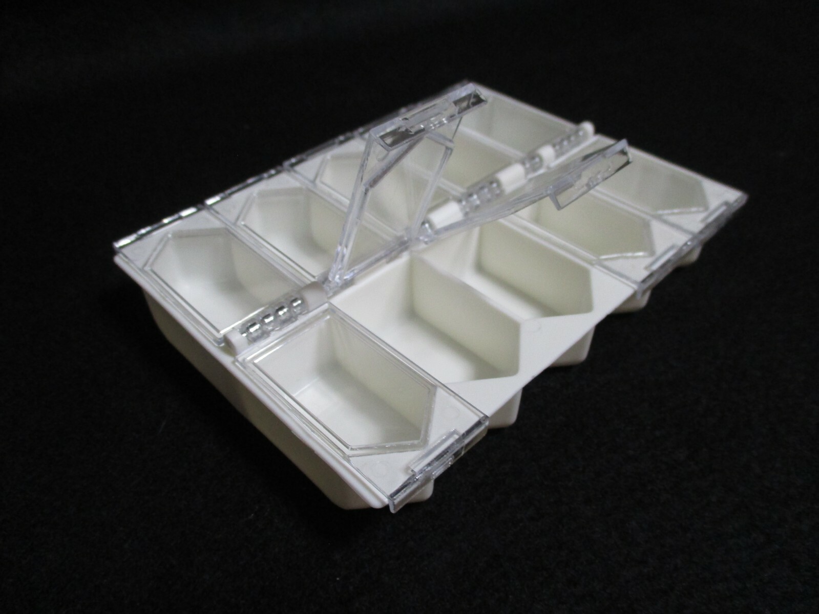 10 compartments Beads Display Storage Box Case Plastic White Clear DAISO JAPAN