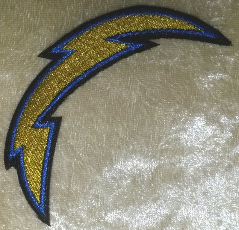 Los Angeles Chargers Black Trim 3.5" Iron On Embroidered Patch~Free Tracking!