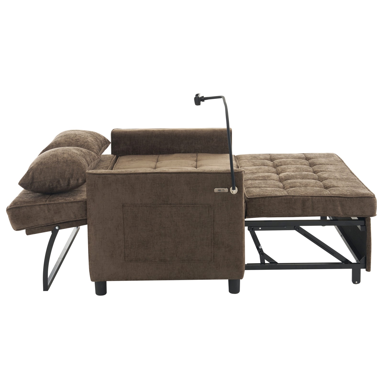 56.9" Loveseat Sofa Pull-out Sofa Bed Sleeper Sofa with a Reversible Backrest