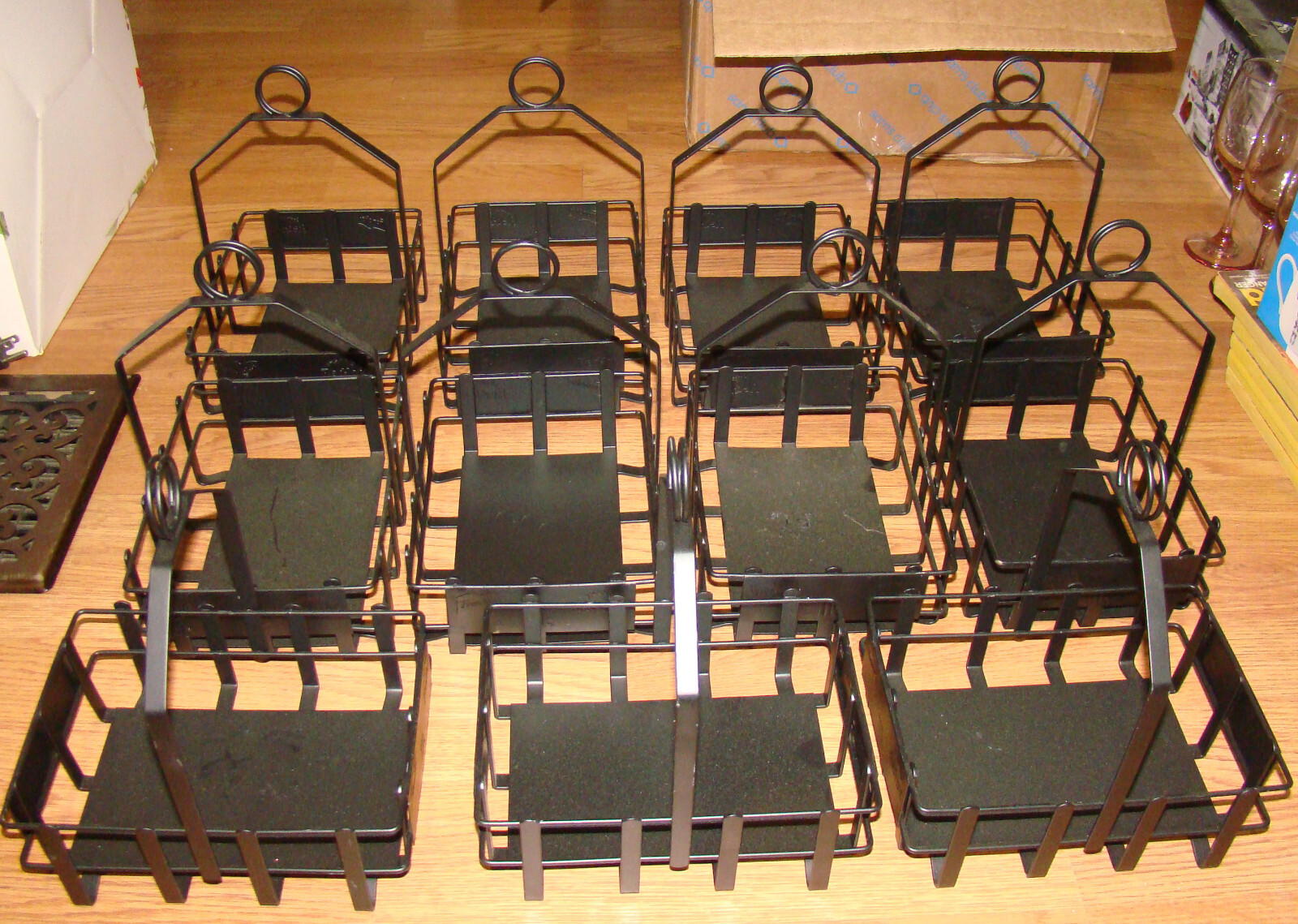 Metal Restaurant Style Condiment Holder Basket 8" x 6" Heavy, Black 10 pieces