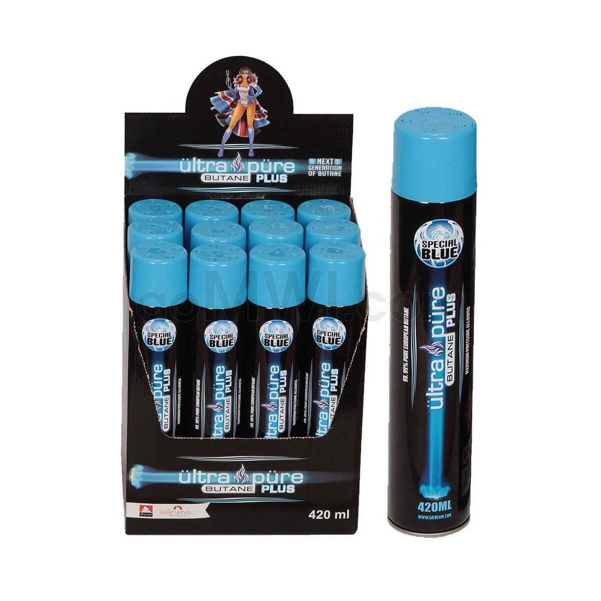 12 Pk can Butane Gas ULTRA PURE PLUS 420 ML  Refined Lighter Fuel Refill EUROPE