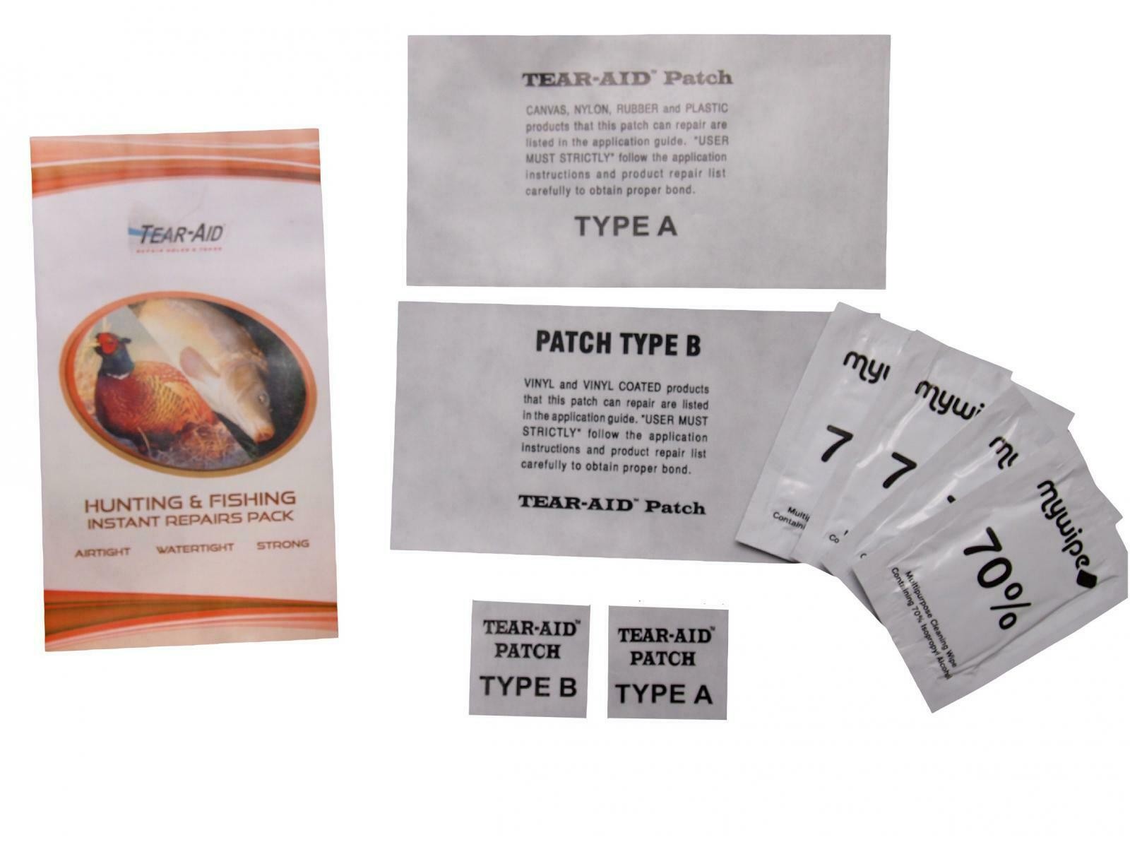 Tear Aid Fishing/Hunting Repair Patch Kit Type A & B x 4 6 x 3 Tarp