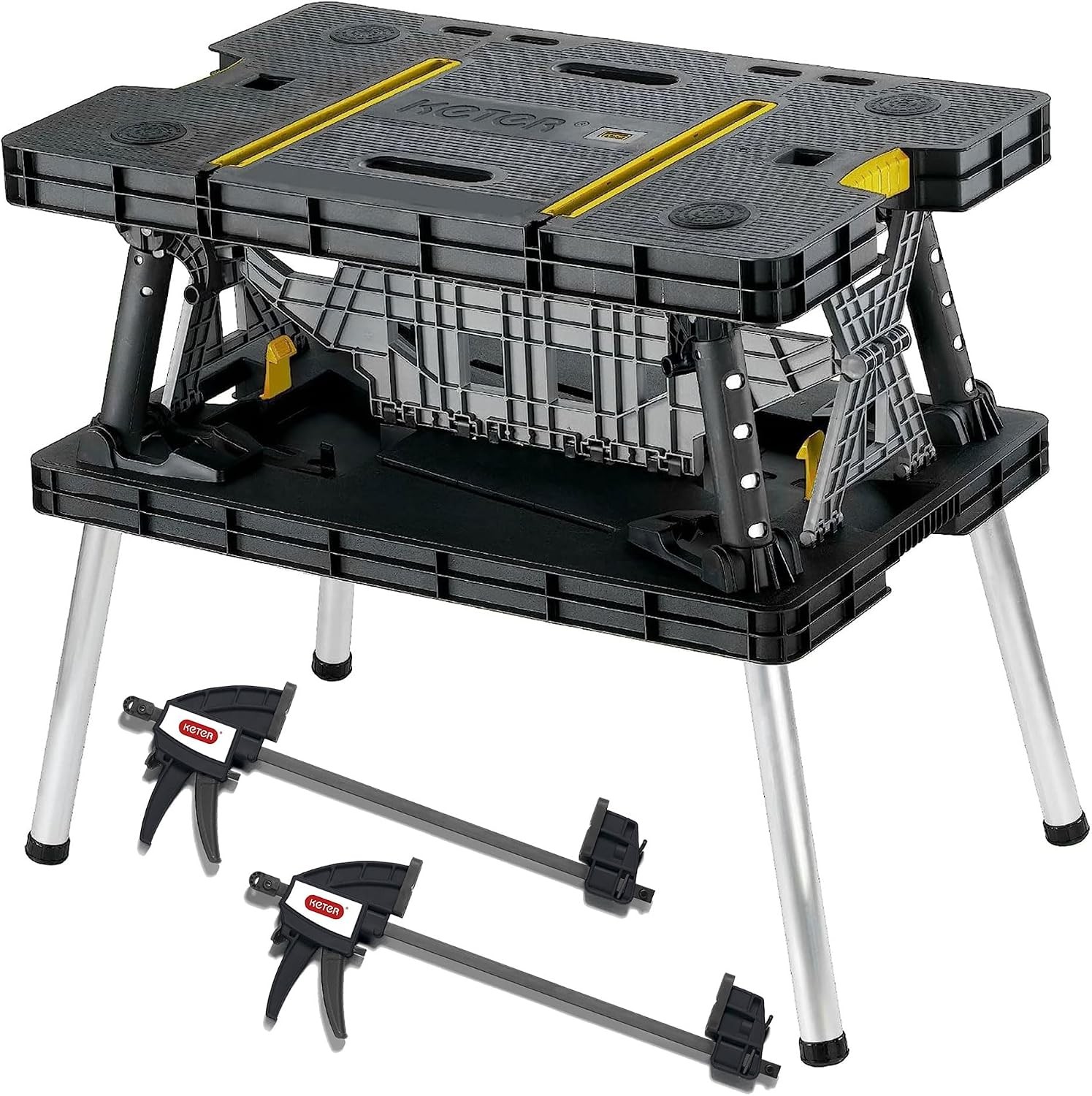 Heavy Duty Folding Workbench W/ 1,000 Pound Capacity Foldable Work Table Garage