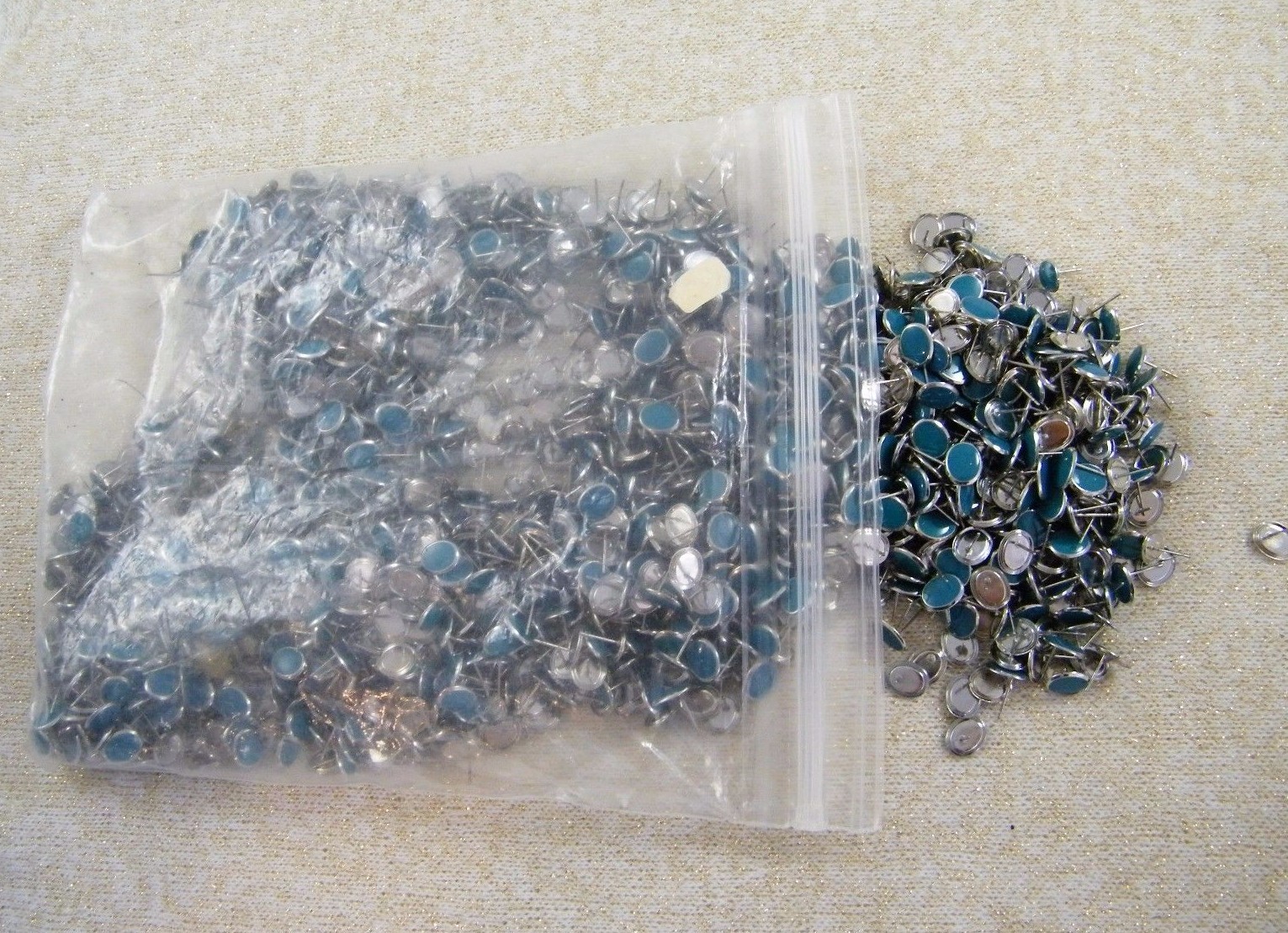 (1400) PIERCED EARRING POSTS / STUDS ~ SILVER TONE W/ TURQUOISE FINDINGS
