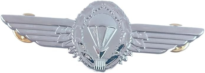 GERMAN ARMY AIRBORNE PARACHUTE WING silver  METAL BADGE PIN SIZE 7.8CM X 2.8CM