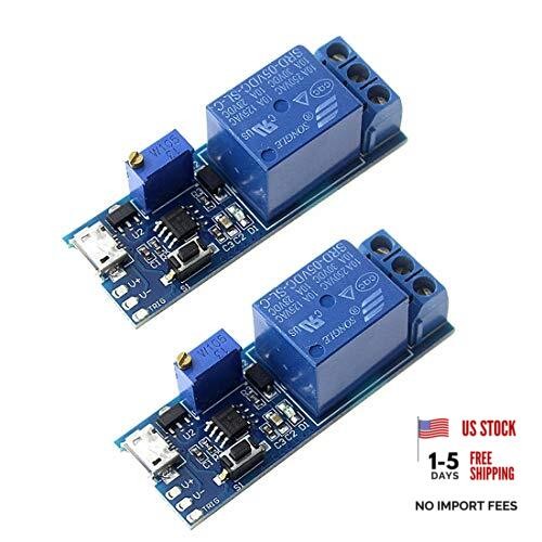 2pcs DC 5V Trigger Time Delay Switch Relay Module Adjustable Time Delay