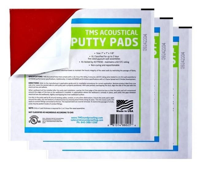 Acoustical Putty Pads - Moldable Soundproofing Pad - Fire Stop for Red