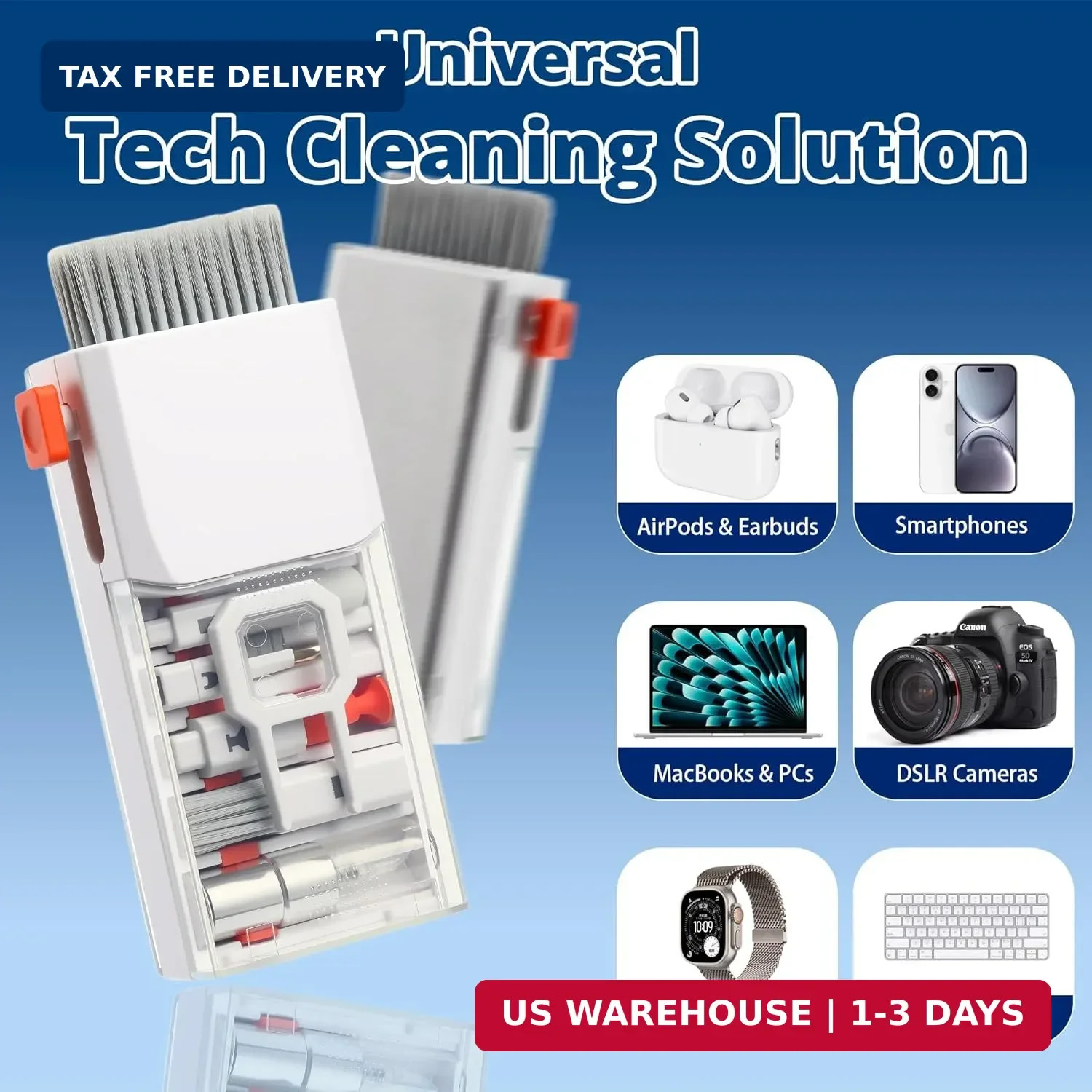 Upgraded Keyboard Cleaning Kit, 13-in-1 Electronics Cleaner Tool with Dust Clean