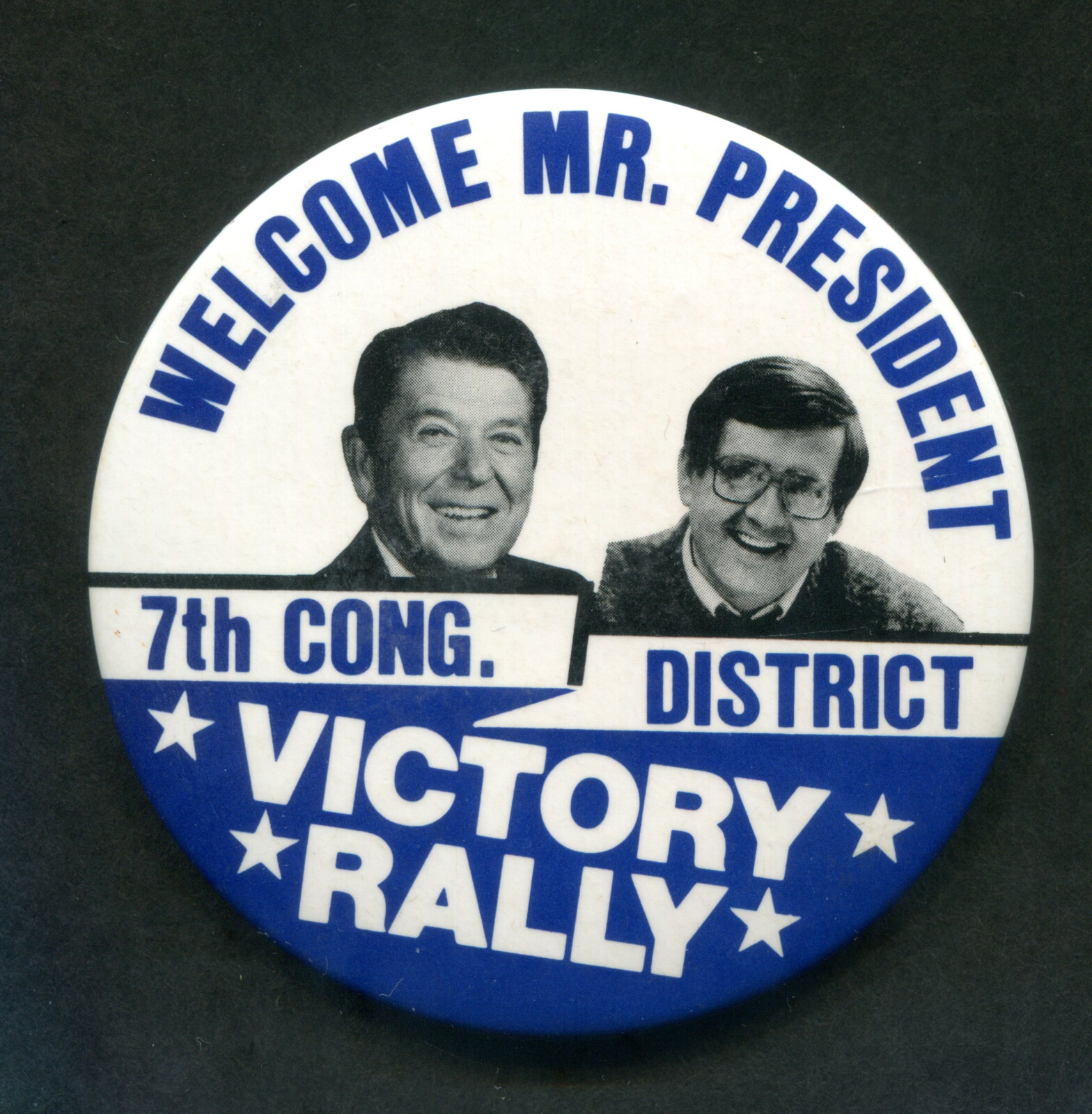 Welcome Mr. President Reagan Weldon 7Th District Victory Rally Pinback Button