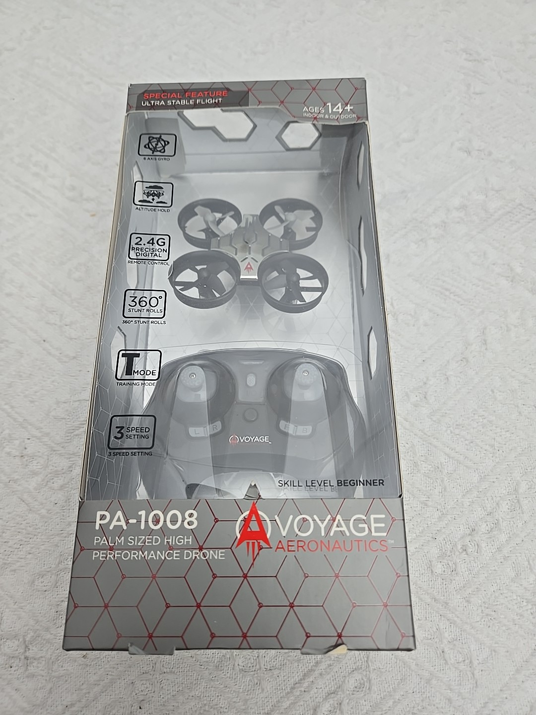 Voyage Aeronautics PA1008 Palm Size High Performance Drone Indoor Outdoor Silver