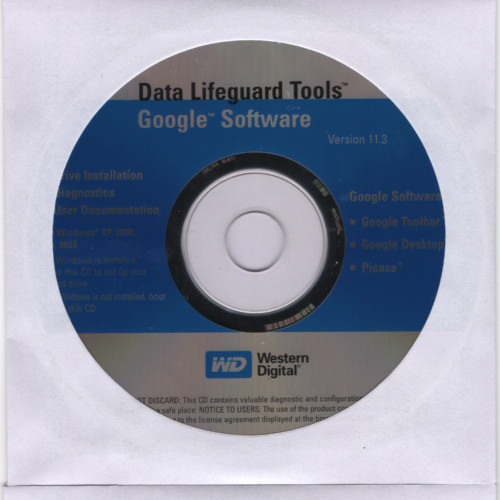 WD Data Lifeguard Tools v 11.3 Hard Drive Software Install CD-ROM Win/DOS (2005)
