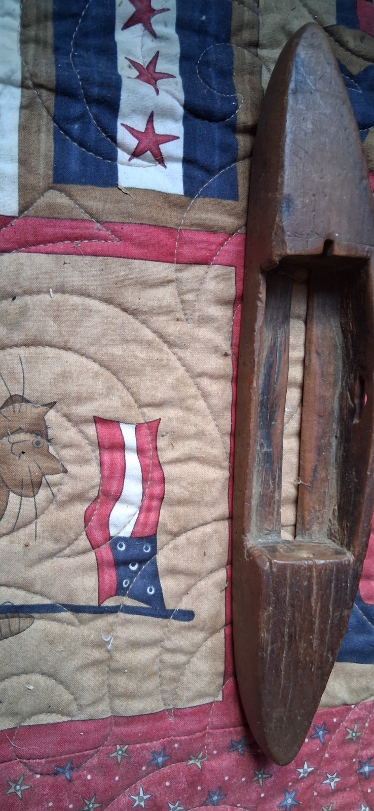 2 vintage weaving loom shuttles