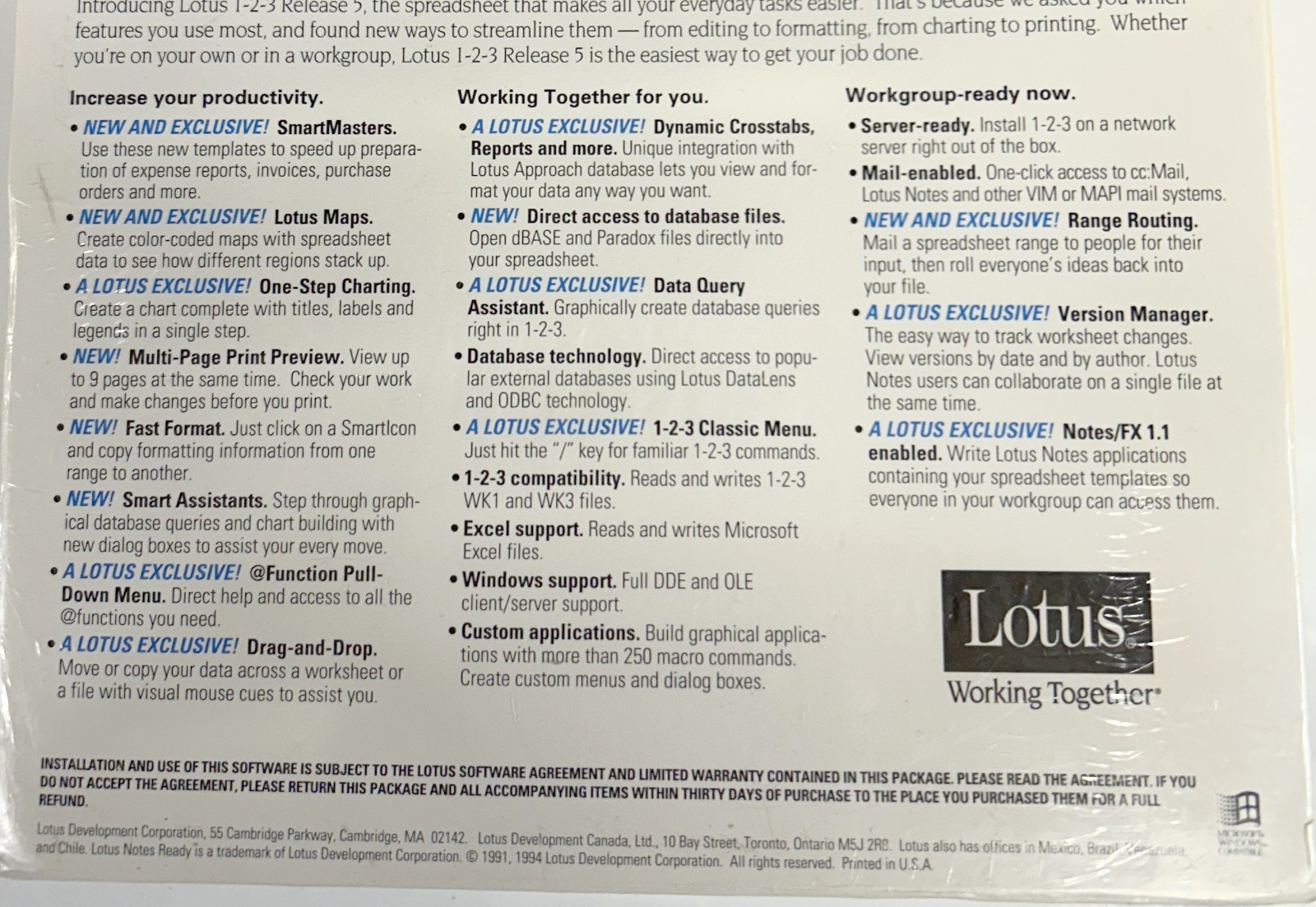 Lotus 123 Release 5 New in box