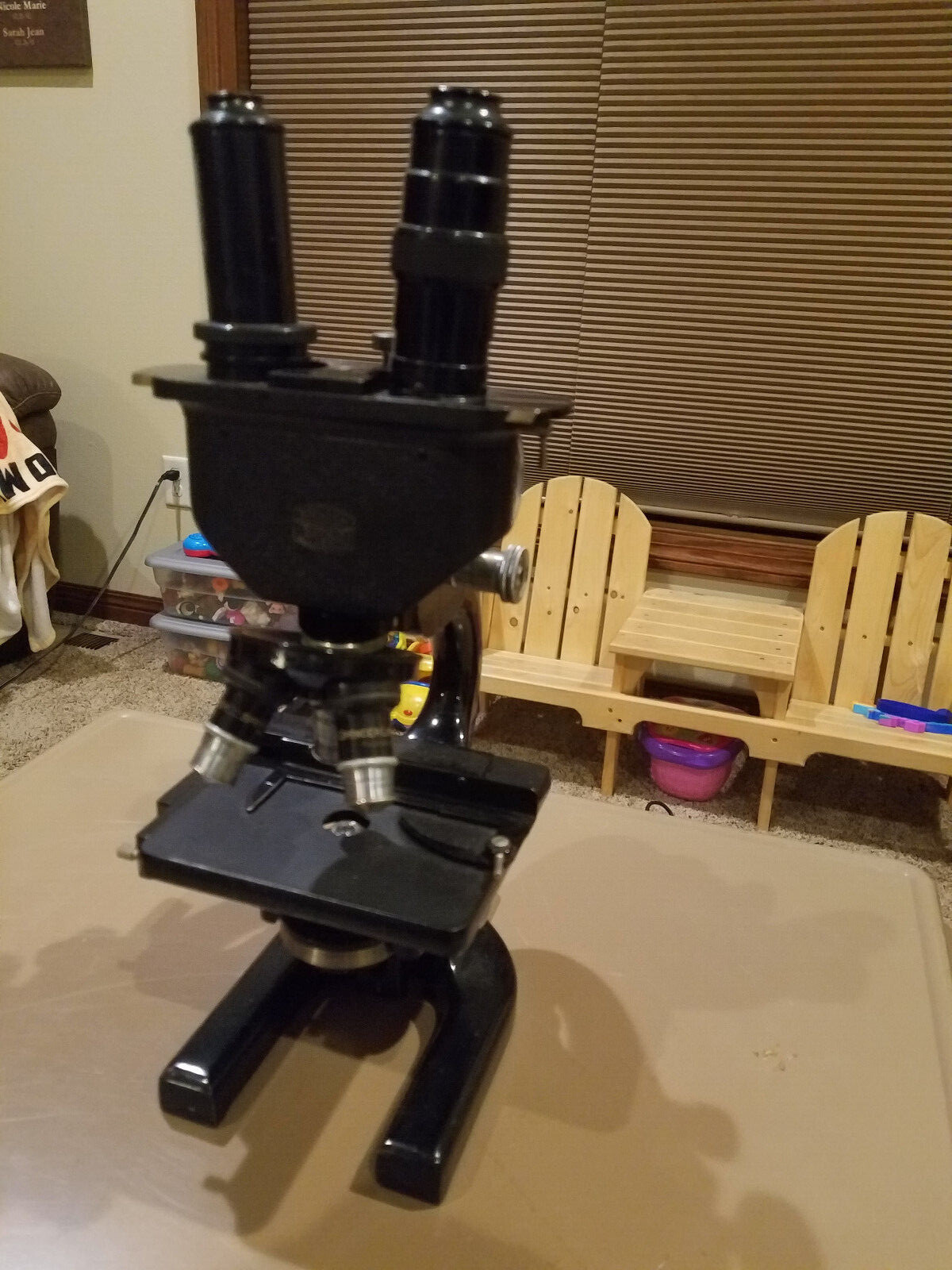 Vintage Spencer  Buffalo Binocular Microscope  - Functional-in case-very nice co