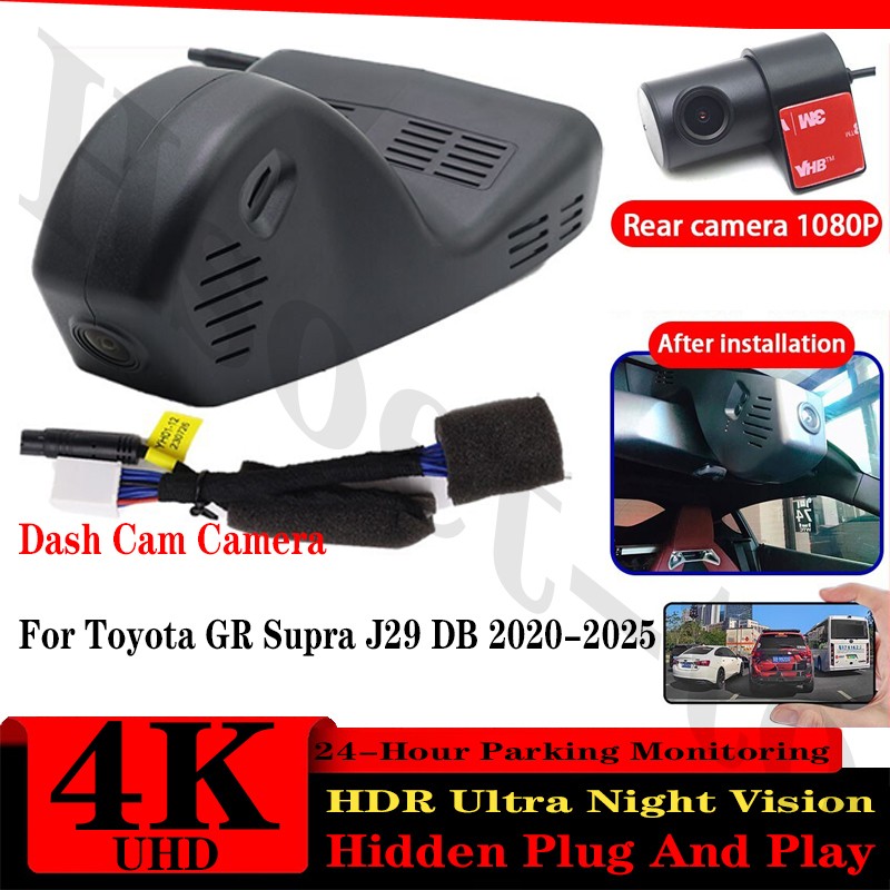 Plug and Play 4K Wifi DVR Dash Cam Camera For Toyota GR Supra J29 DB 2020-2025