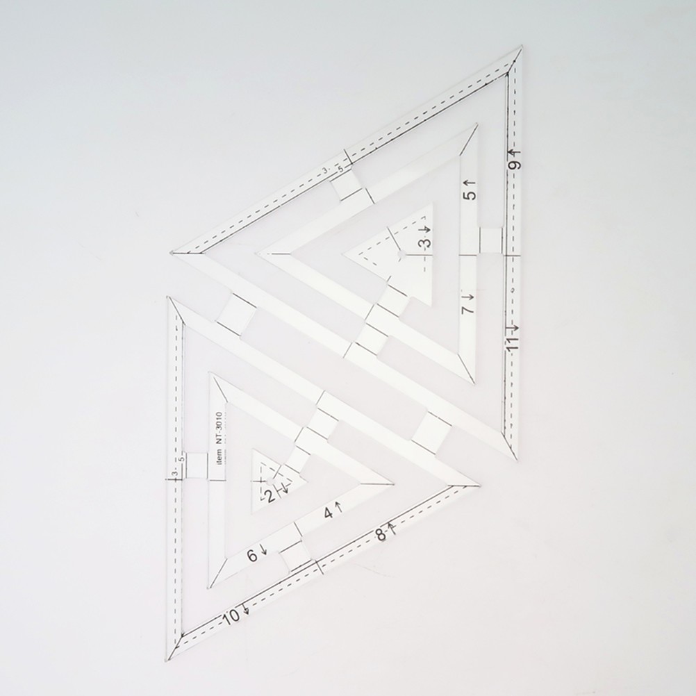 Double Triangle Quilting Ruler Template Transparent Acrylic Sewing Craft Tool