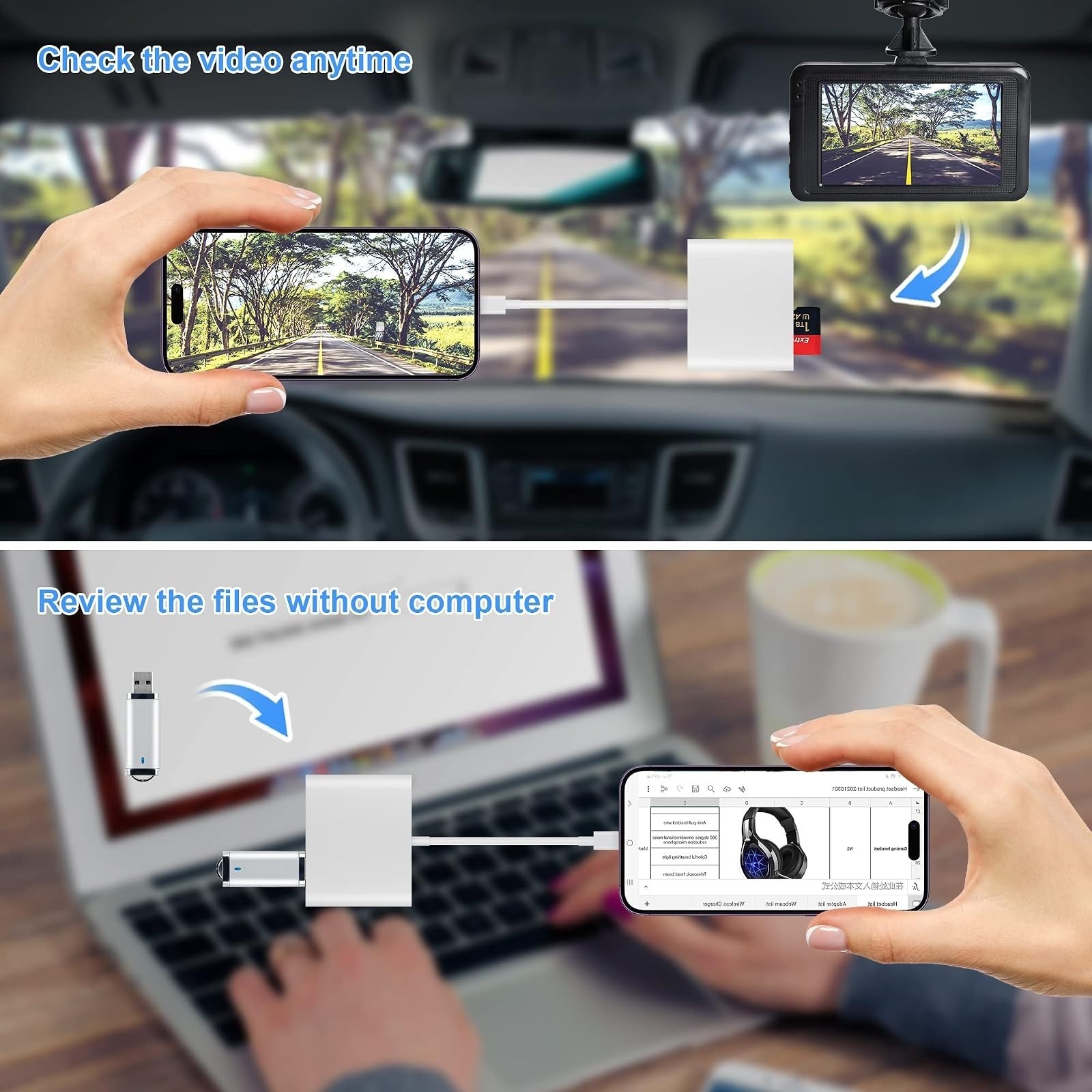 USB-C SD Card Reader USB 3.0 Adapter Dual Slot SD microSD