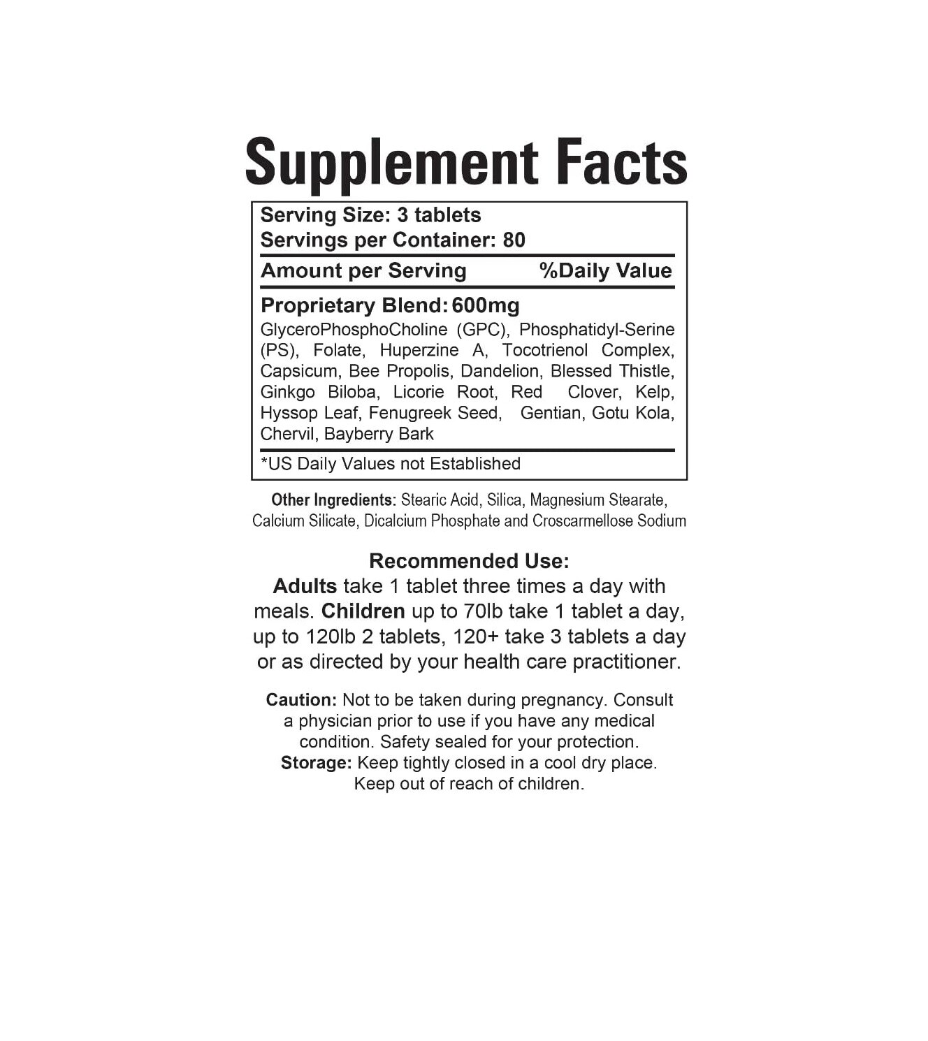4 Neuro Care - Improve Memory - 100% Natural - Dietary Supplement