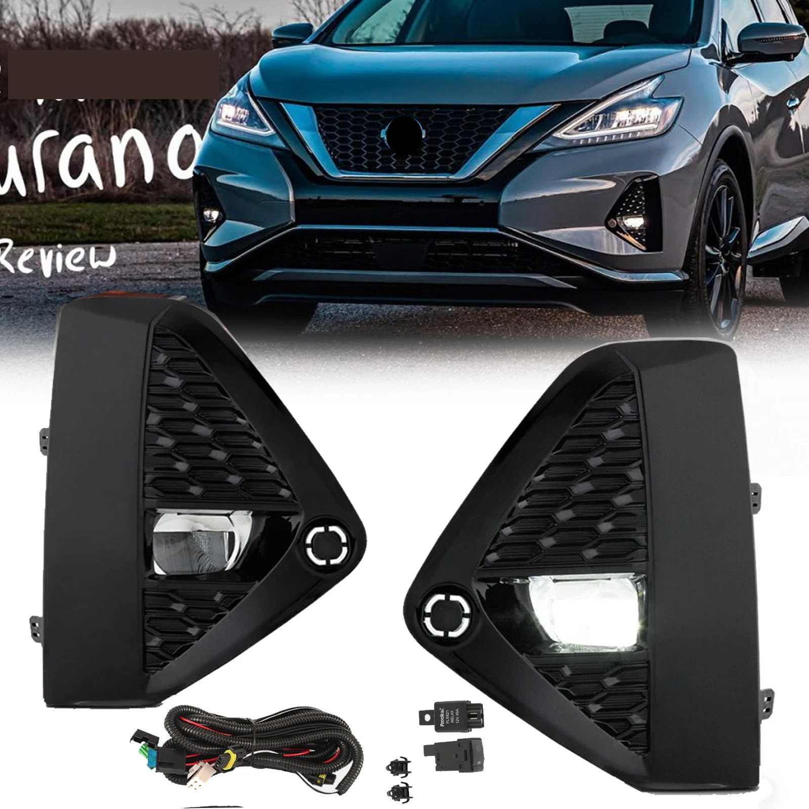 For 2019 2020-2023 Nissan Murano LED Bumper Fog Lights Driving Lamps Left+Right