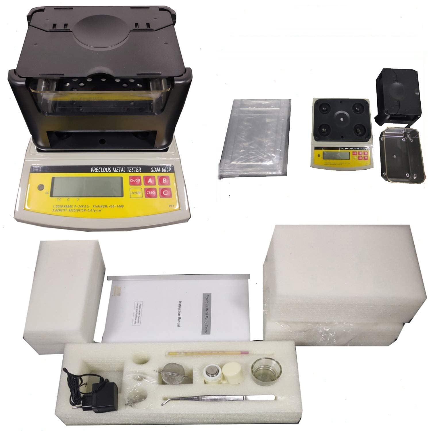 Gold Purity Tester with Maximum Weight 600g Resolution 0.005g 0.001g/cm³