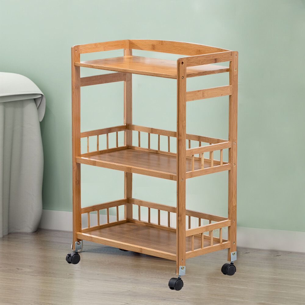 3-Tier Industrial Serving Kitchen Utility Cart Storage Shelf Rack with Wheels