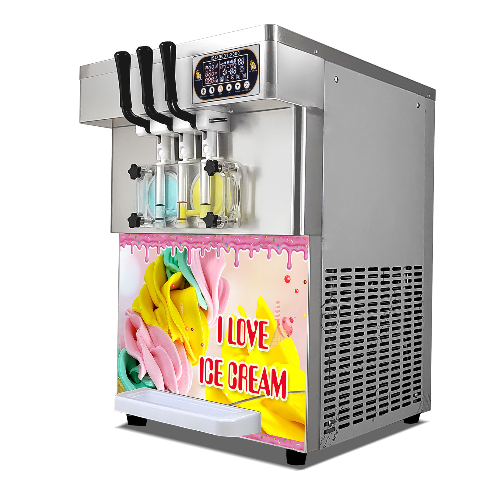 Kolice ETL Commercial countertop 2+1 mixed flavors soft ice cream machine