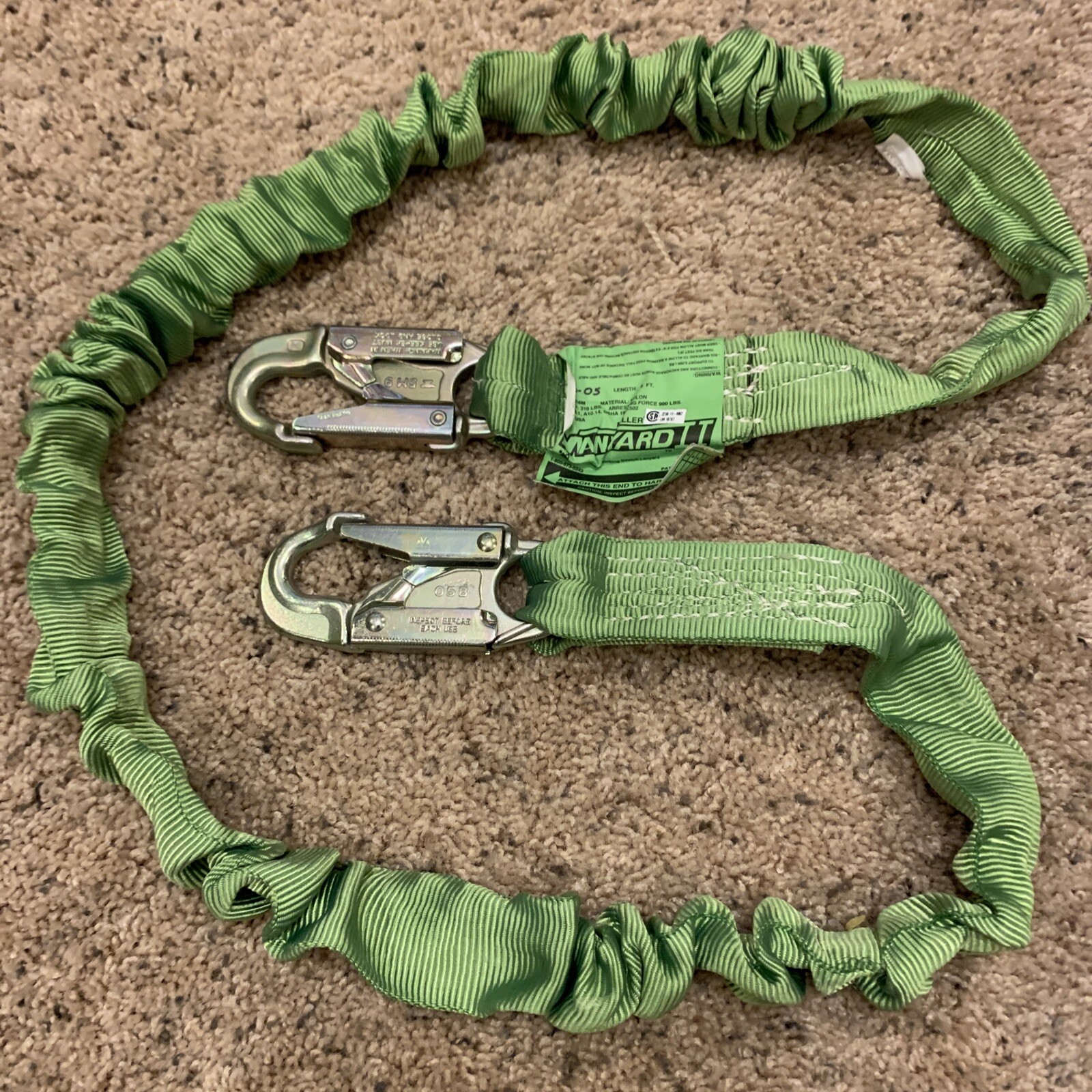 Miller by Honeywell 216M 6-Feet Manyard II Shock-Absorbing Stretchable Green