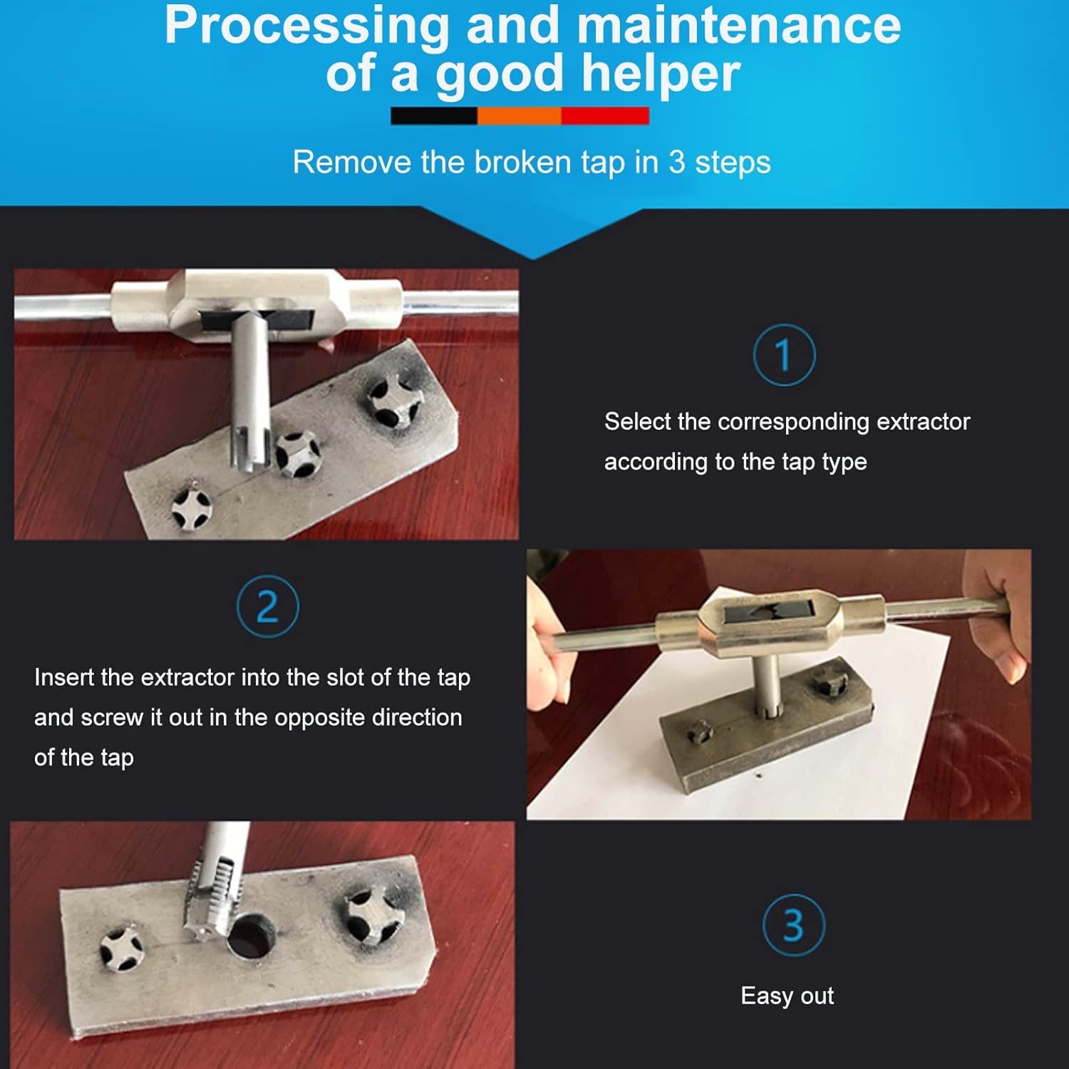 10 Pcs Tap Extractor Set Broken Head Screw Remover Steel Tool...