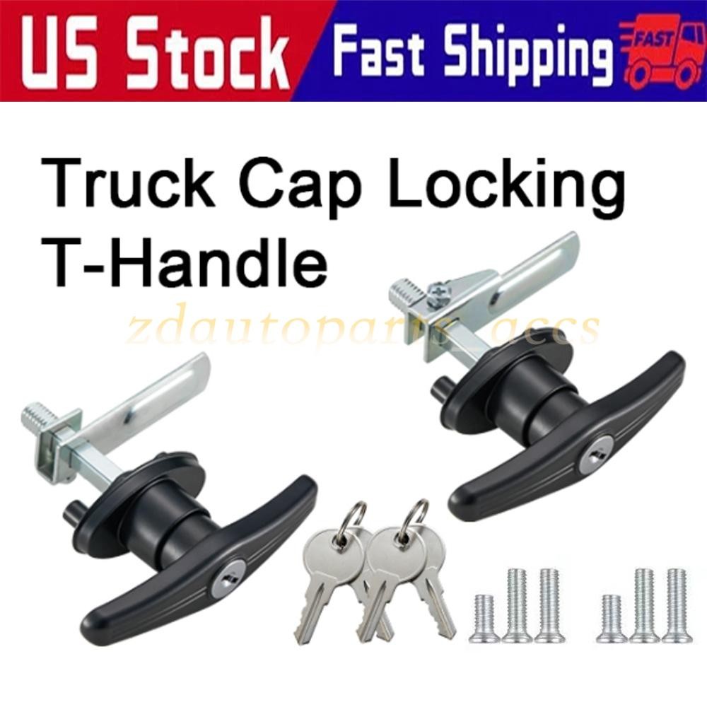 2 PACK T-handle Lock for Truck Cap Topper Camper Shell W/ Screws