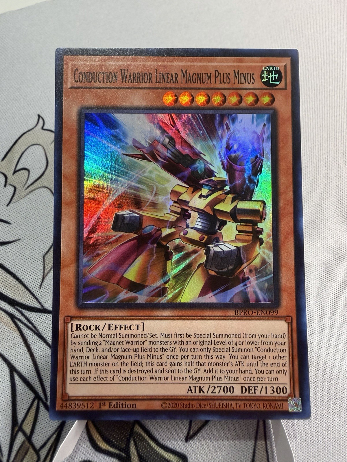 Yu-Gi-Oh! Conduction Warrior Linear Magnum Plus Minus, SR, 1st Ed BPRO-EN099, NM
