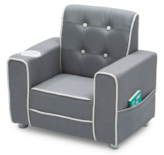 Kids Chair Grey Toddler Floor Play Lounge Baby Reading Furniture Comfy Child Sch
