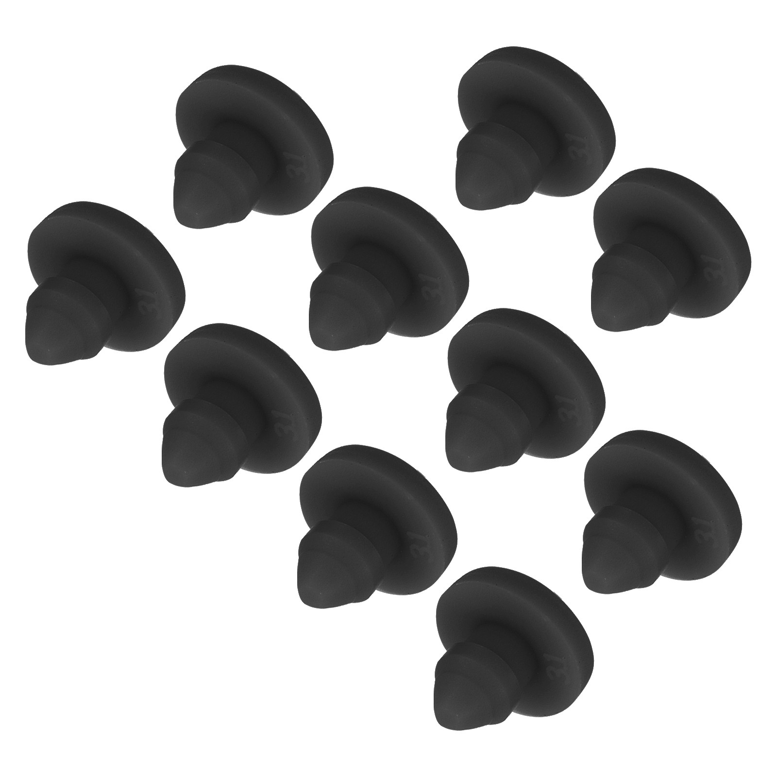 10pcs Silicone Snap in Locking Hole Plugs,3mm Narrow Groove 1.5mm Black
