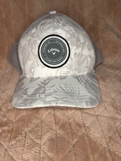 NEW 2024 Callaway Playing Through White Tropical Trucker Adjustable Snapback