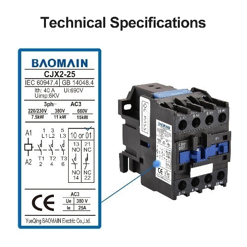 CJX2-2501 110VAC 25A Mechanical Interlock Kit 2 AC 110V