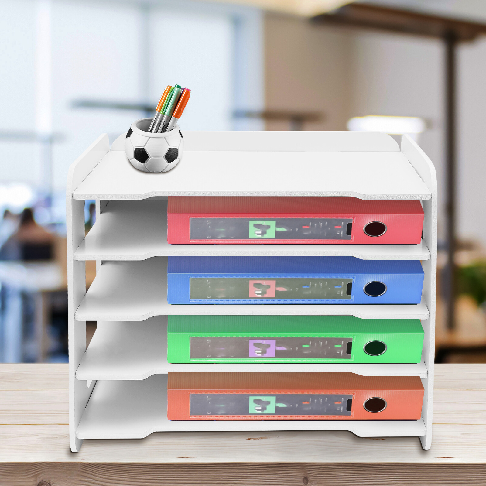 5 Tiers Stackable File Organizer Tray Desk Desktop Paper Document Tray Holder