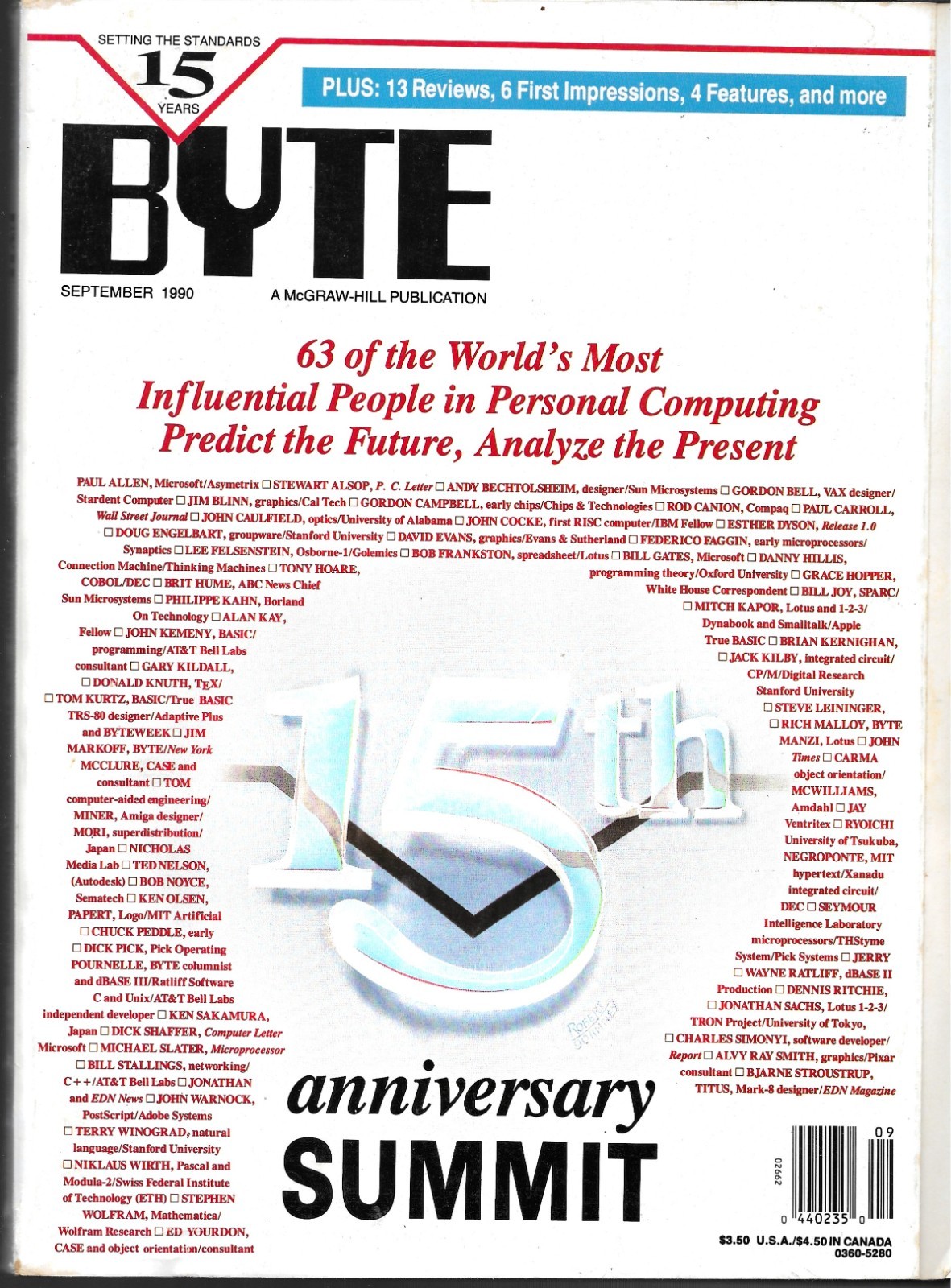 BYTE THE SMALL SYSTEMS JOURNAL MAGAZINE SEPTEMBER 1990 VOL. 15 NO. 9 (FN)
