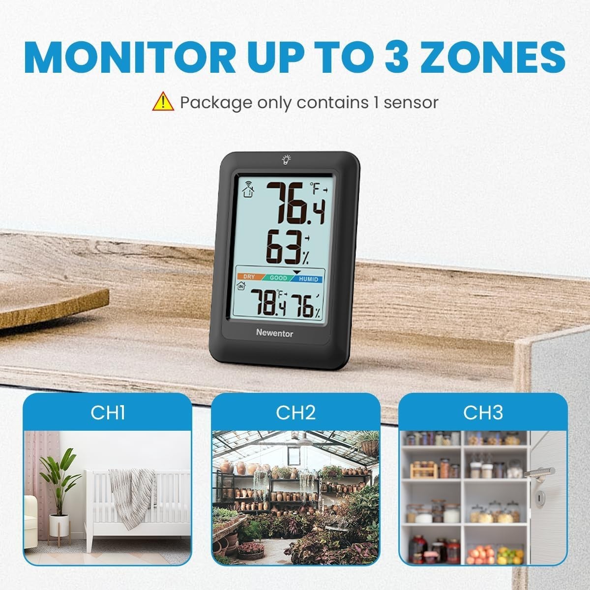 Indoor Outdoor Thermometer Wireless, Weather Stations Wireless Indoor Outdoor...