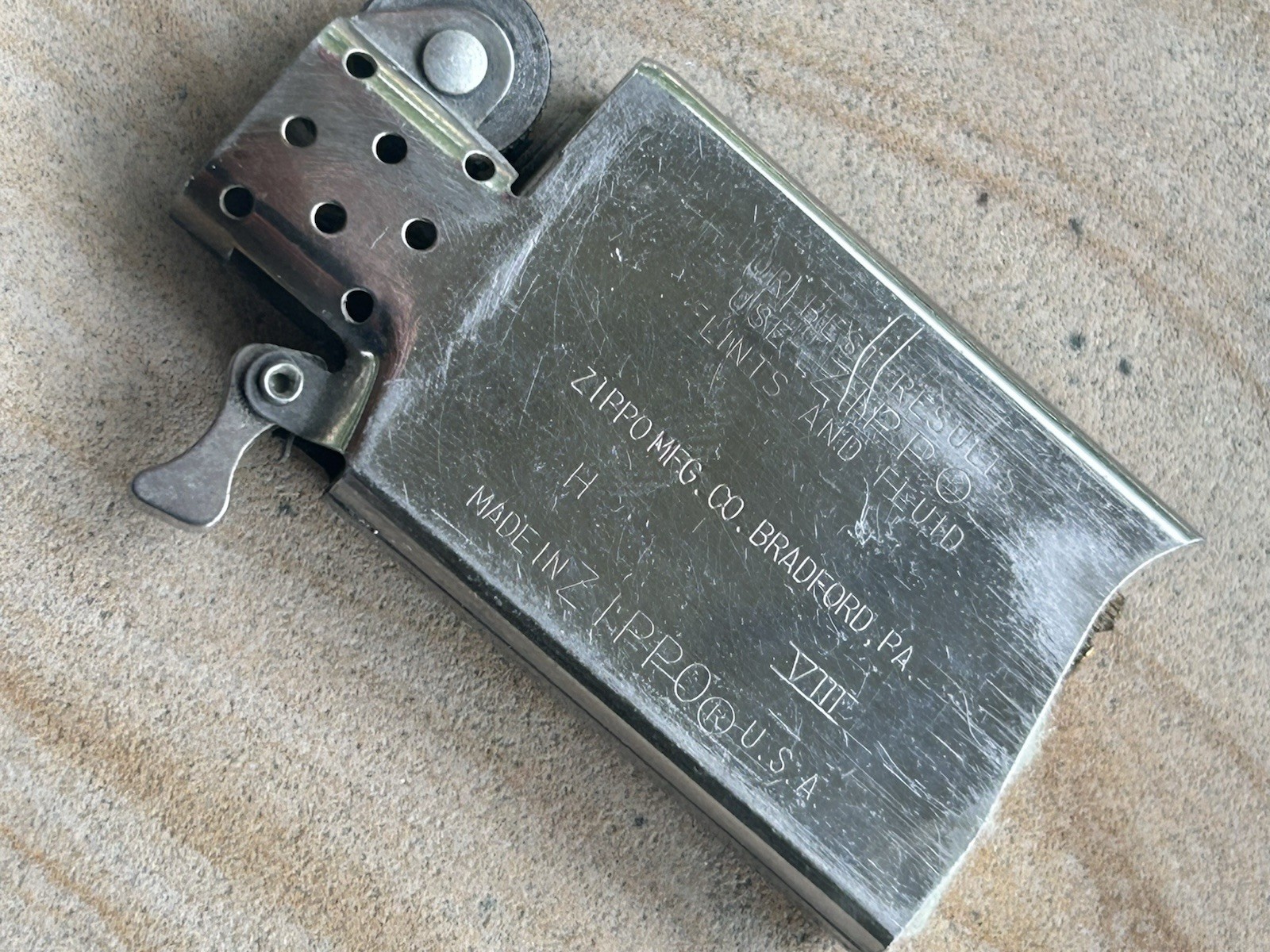 Zippo Lighter Chrome Design A-IX Used Good condition