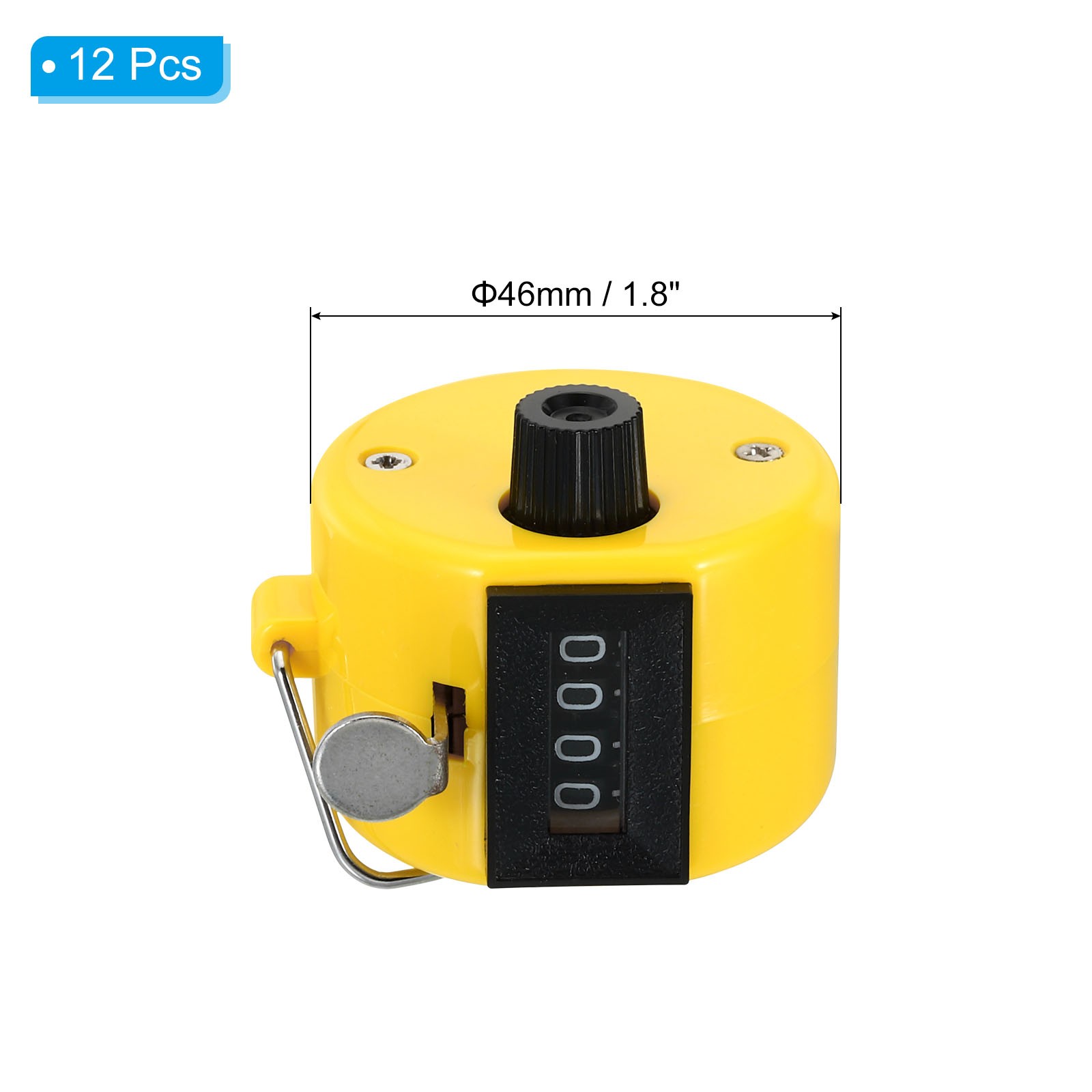 12pcs Click Counters 4 Digit Mechanical Handheld Hand Tally Lap Counter Yellow