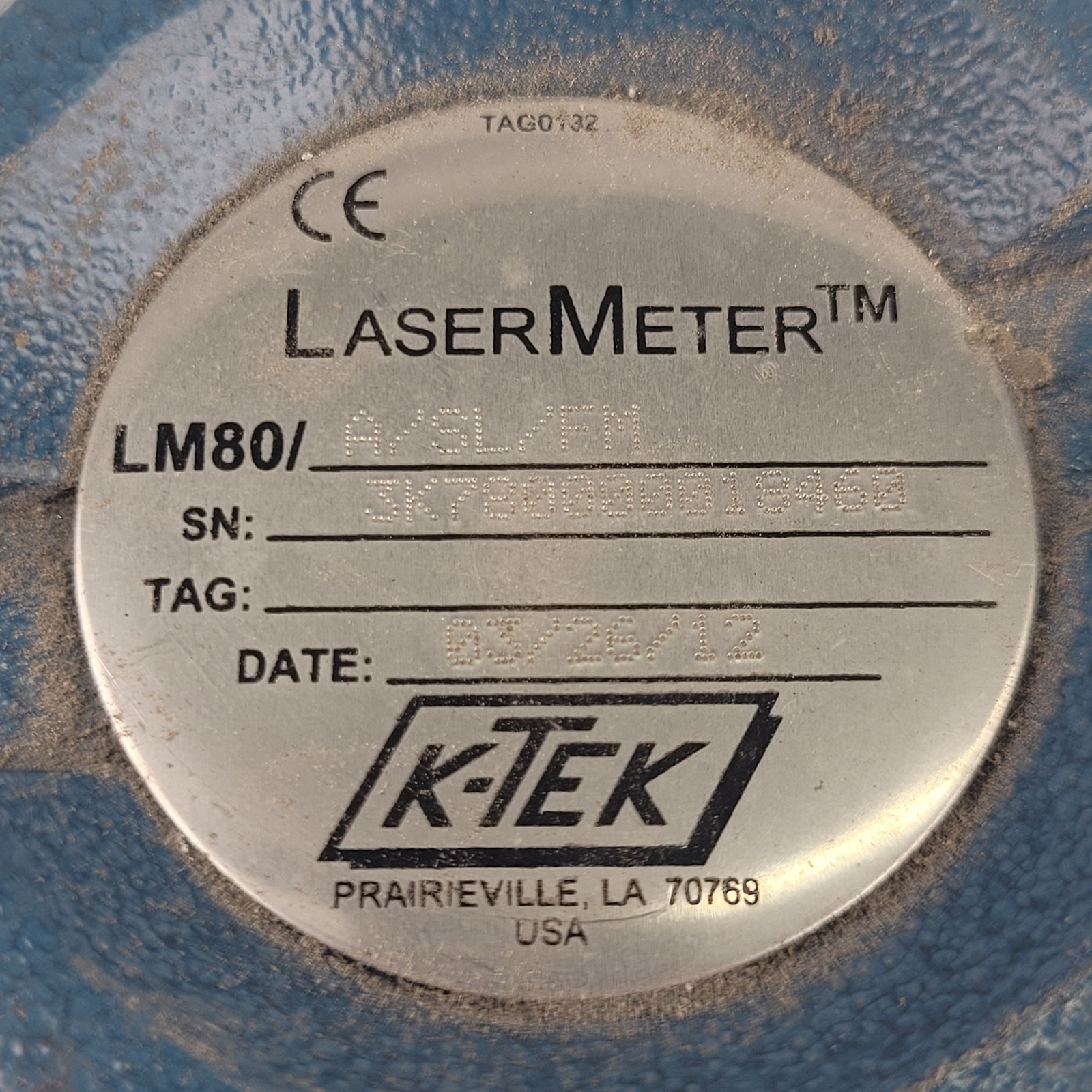K-TEK LM80/A/S/FM Laser Meter Continuous Level Position Transmitter - USED