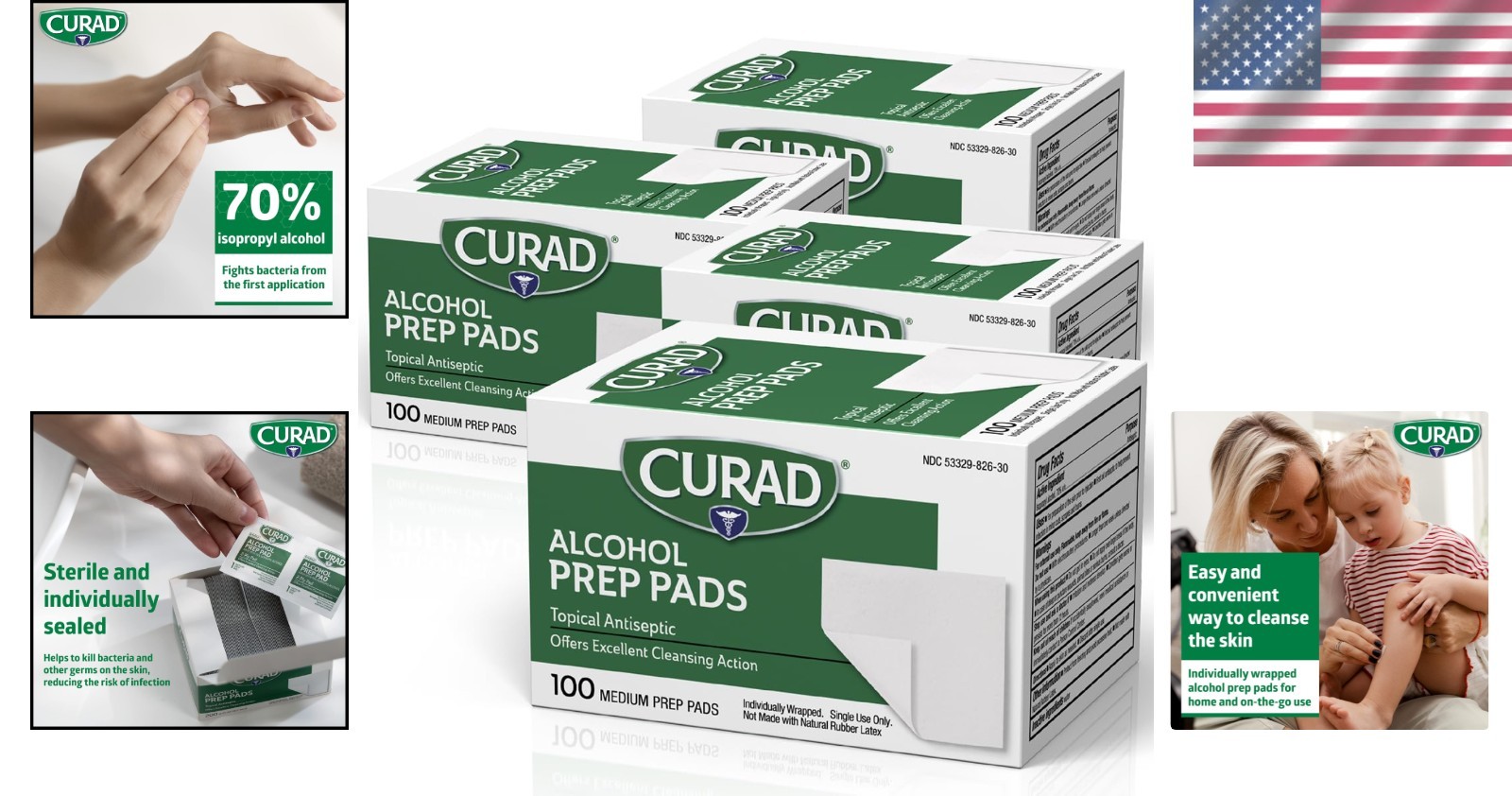400 Count Individually Wrapped Alcohol Prep Pads - Essential First Aid Wipes
