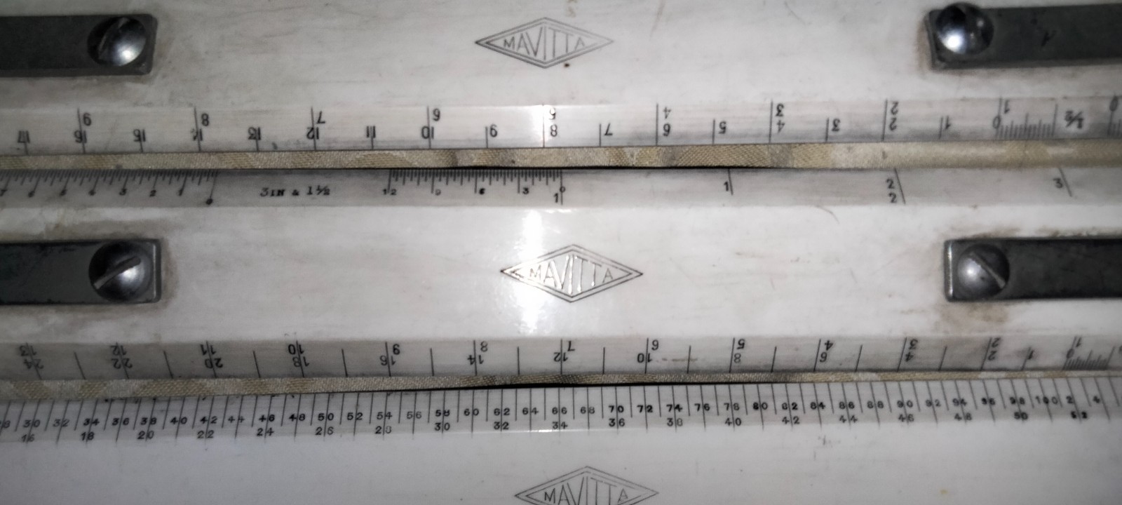 3 vintage mavita engineering rulers rare