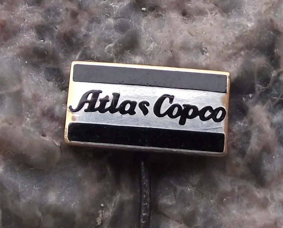 Vintage Atlas Copco Sweden Industrial Compressors Pin Badge