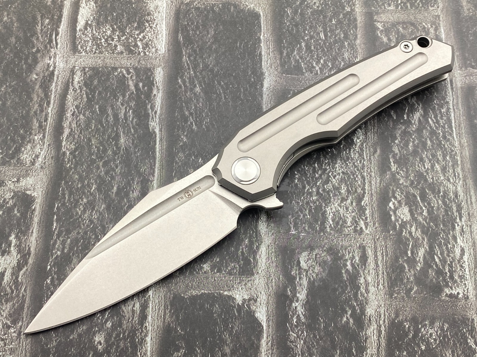 Twosun TS220-M390-SW Folding Knife M390 Titanium Handle Fast Open Pocket Knife