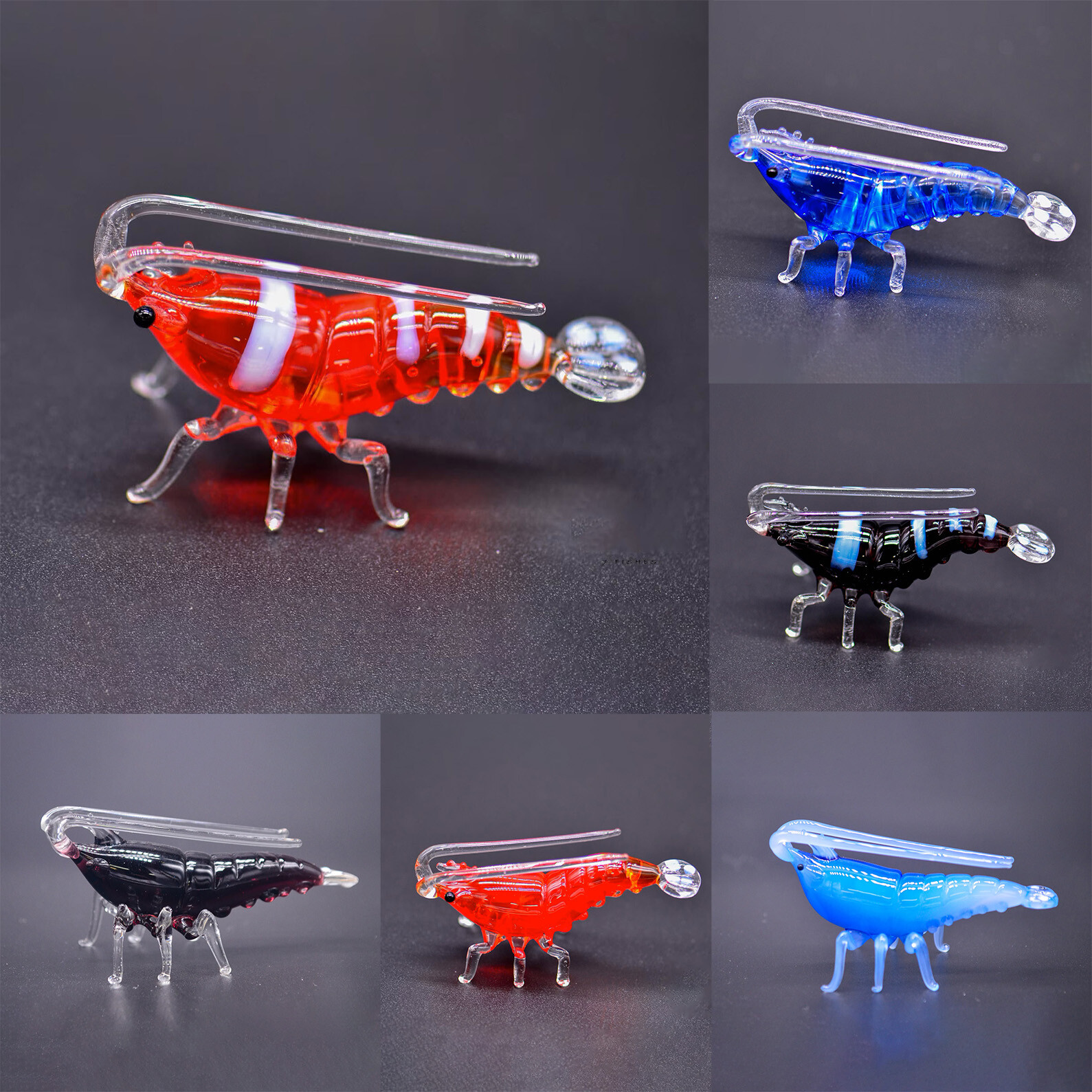 New!! Hand blown glass shrimps, Caridina and Neocaridina styles available!