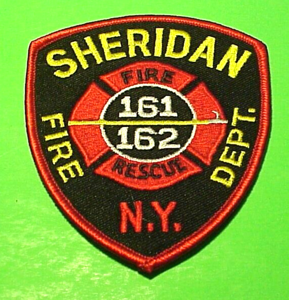 SHERIDAN  NEW YORK NY  161/162  ( RED BORDER ) 4 1/8"  FIRE DEPT  PATCH
