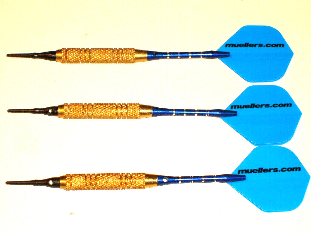 Soft Tip Darts, Used 18 Gram Brass with New Aluminum Shafts and Flights #2830