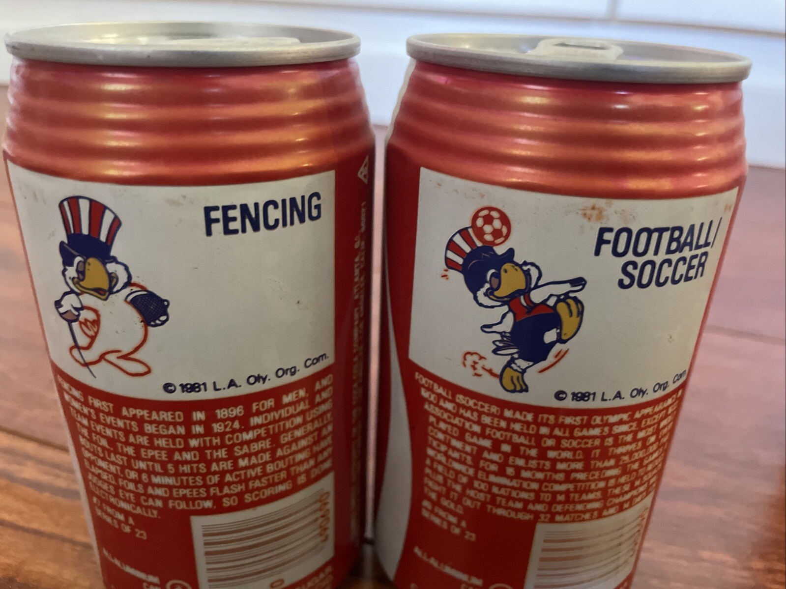 1984 Los Angeles Summer Olympics Lot Of 18 Coca Cola Coke Cans w/ Sam the Eagle