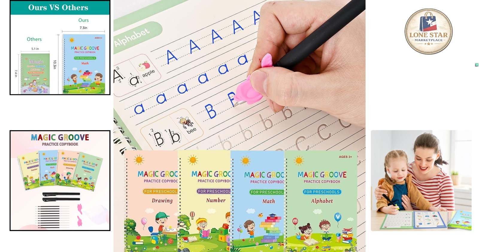 Engaging Handwriting Practice Set - Magic Grooved Workbook for Young Learners